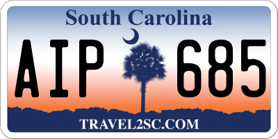 SC license plate AIP685