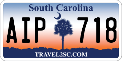 SC license plate AIP718
