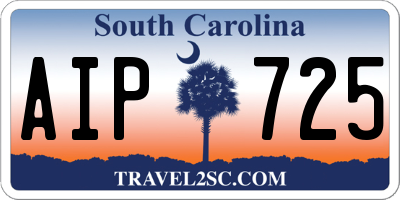 SC license plate AIP725