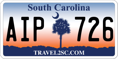 SC license plate AIP726