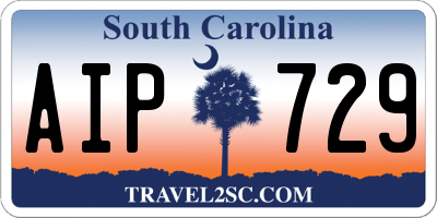 SC license plate AIP729
