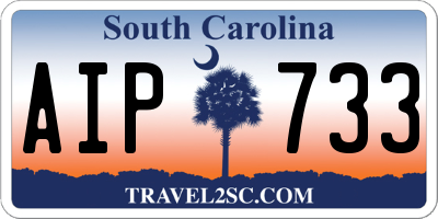 SC license plate AIP733