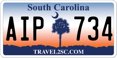 SC license plate AIP734