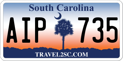 SC license plate AIP735