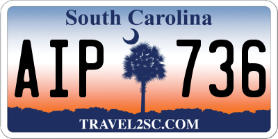 SC license plate AIP736