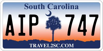 SC license plate AIP747