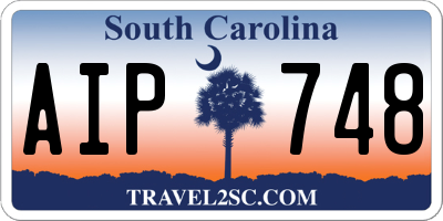 SC license plate AIP748