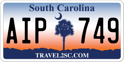 SC license plate AIP749