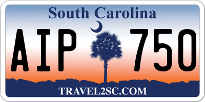 SC license plate AIP750