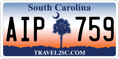 SC license plate AIP759