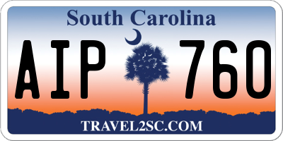 SC license plate AIP760