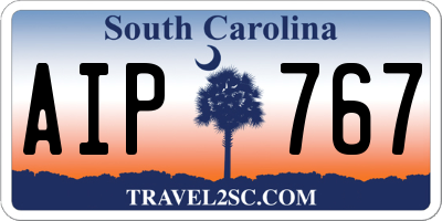 SC license plate AIP767