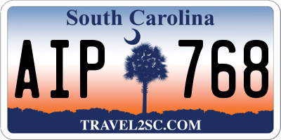 SC license plate AIP768