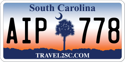 SC license plate AIP778