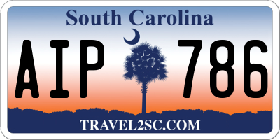 SC license plate AIP786