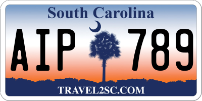 SC license plate AIP789