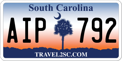 SC license plate AIP792