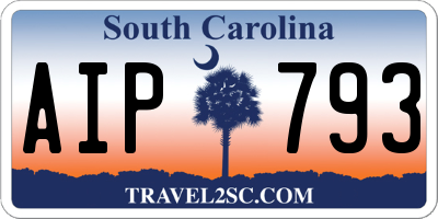 SC license plate AIP793