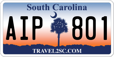 SC license plate AIP801