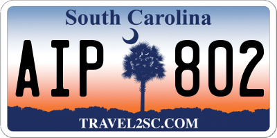 SC license plate AIP802