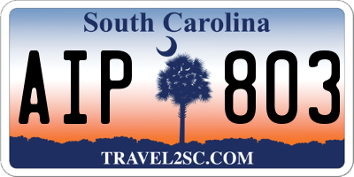 SC license plate AIP803