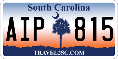 SC license plate AIP815