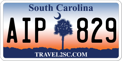 SC license plate AIP829