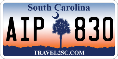 SC license plate AIP830