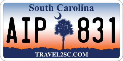 SC license plate AIP831