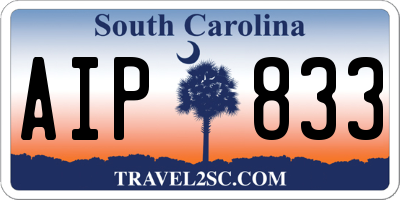 SC license plate AIP833