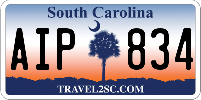 SC license plate AIP834