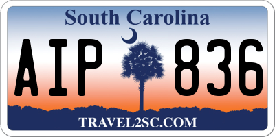 SC license plate AIP836