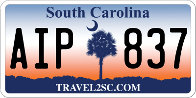 SC license plate AIP837