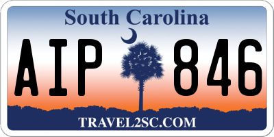 SC license plate AIP846