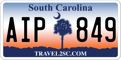 SC license plate AIP849