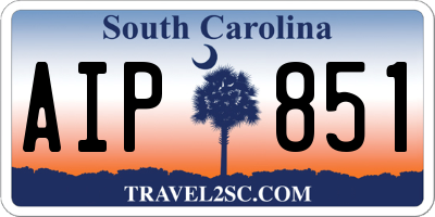 SC license plate AIP851