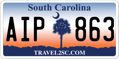 SC license plate AIP863