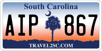 SC license plate AIP867