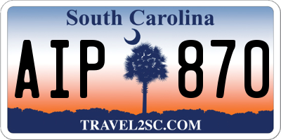 SC license plate AIP870