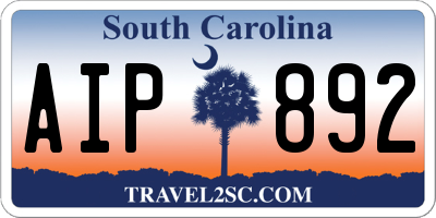 SC license plate AIP892