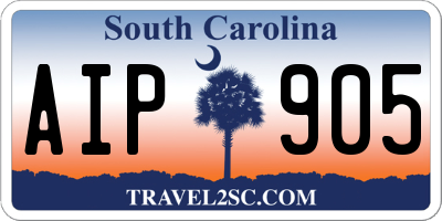 SC license plate AIP905