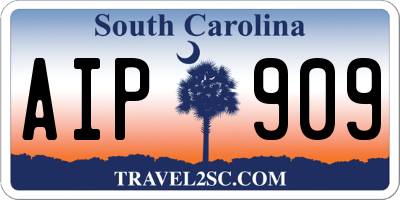 SC license plate AIP909