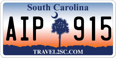 SC license plate AIP915