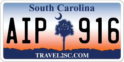 SC license plate AIP916
