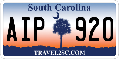 SC license plate AIP920