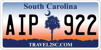 SC license plate AIP922