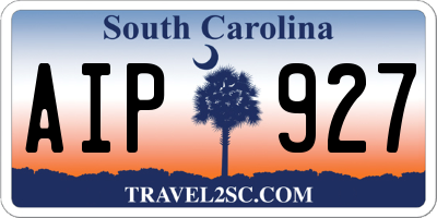 SC license plate AIP927
