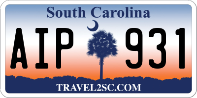 SC license plate AIP931