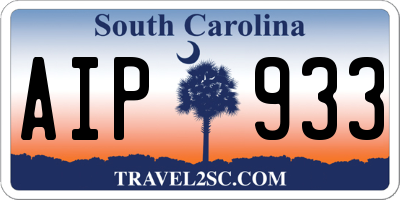 SC license plate AIP933