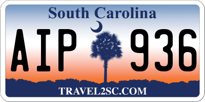 SC license plate AIP936